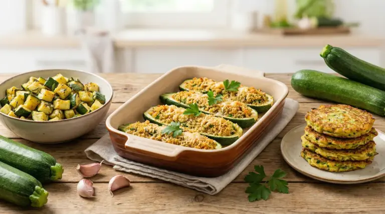 Tre piatti con ricette veloci a base di zucchine: al forno, fritte e saltate a cubetti